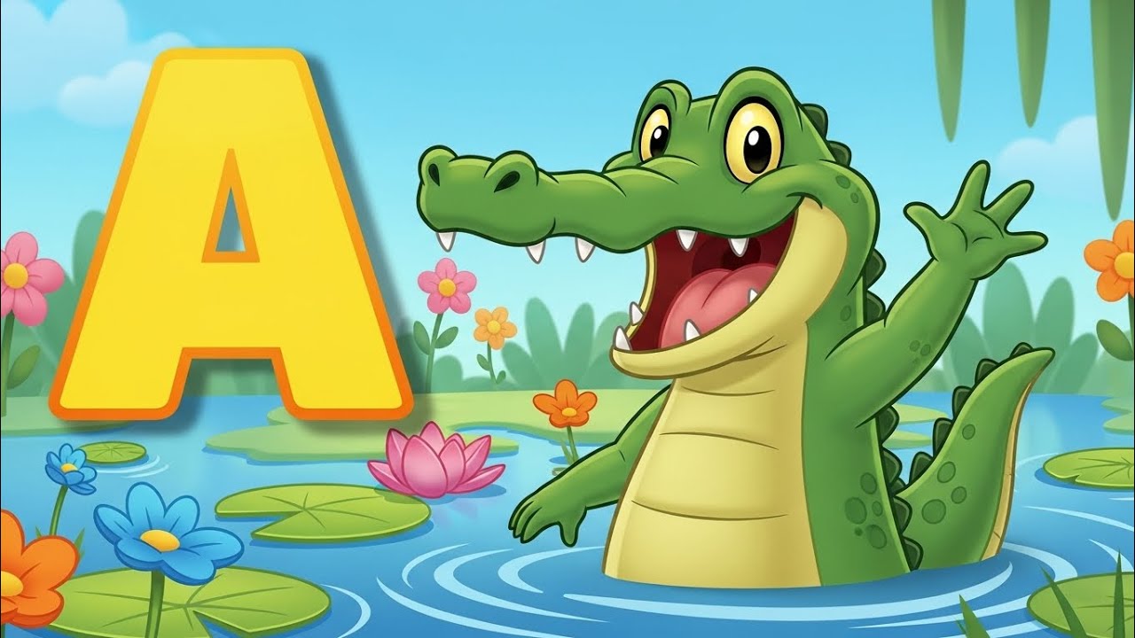 Ai cartoon alphabet nursery rhyme song