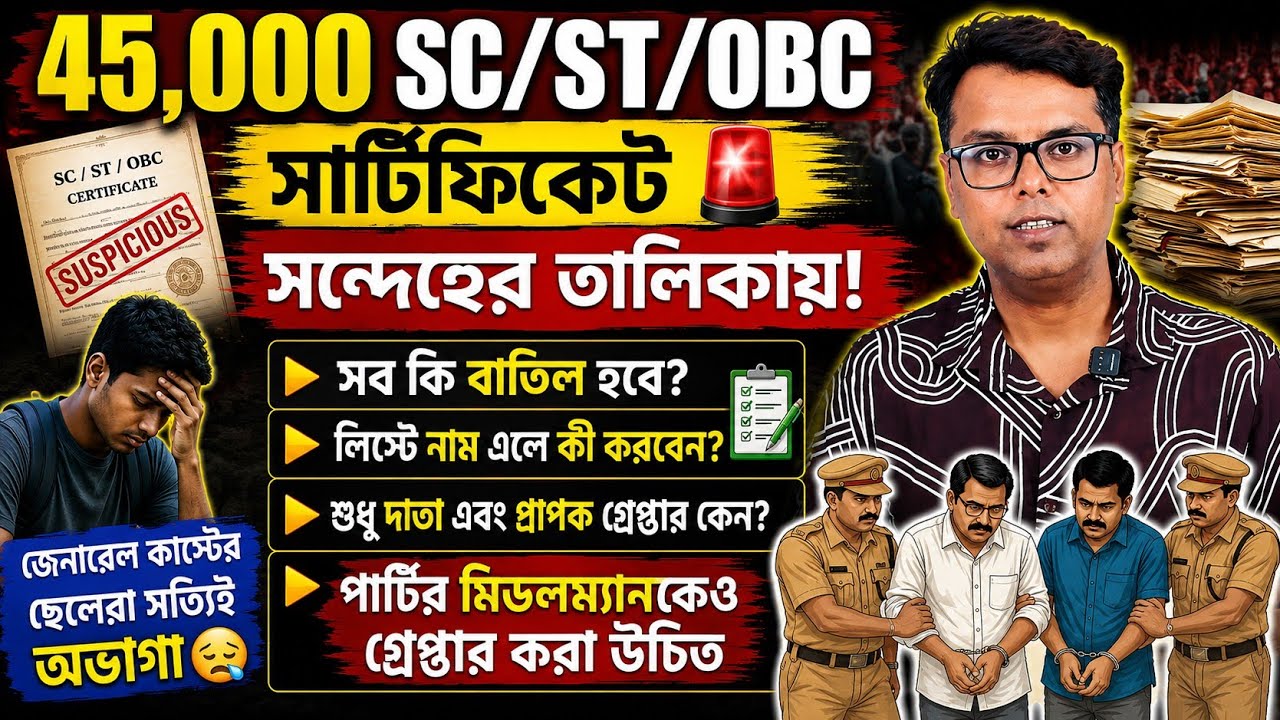 ৪৫০০০ কাস্ট সার্টিফিকেট যাচাই! West Bengal SC ST OBC Certificate Revalidation & Re-Verification 2026
