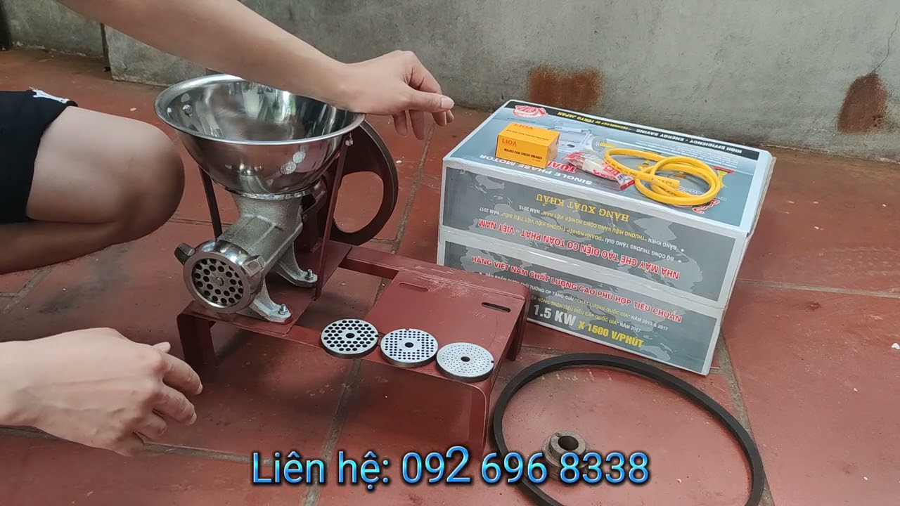 092 696 8338 - báo giá máy xay cua cá ốc mini gia đình - máy đùn 12 gang chân sắt giá rẻ