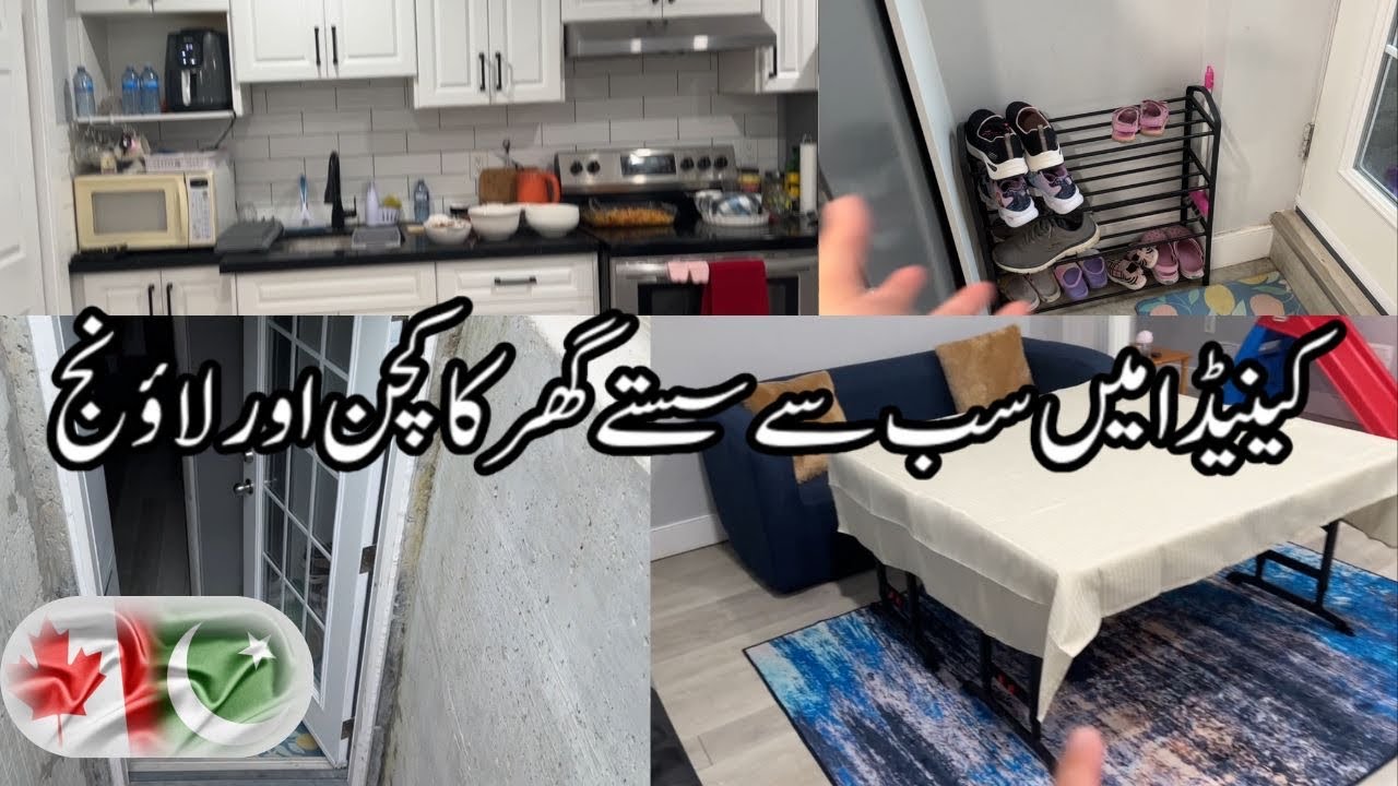 Our 1 Bed Basement Kitchen & Living Room Tour in Canada 🇨🇦