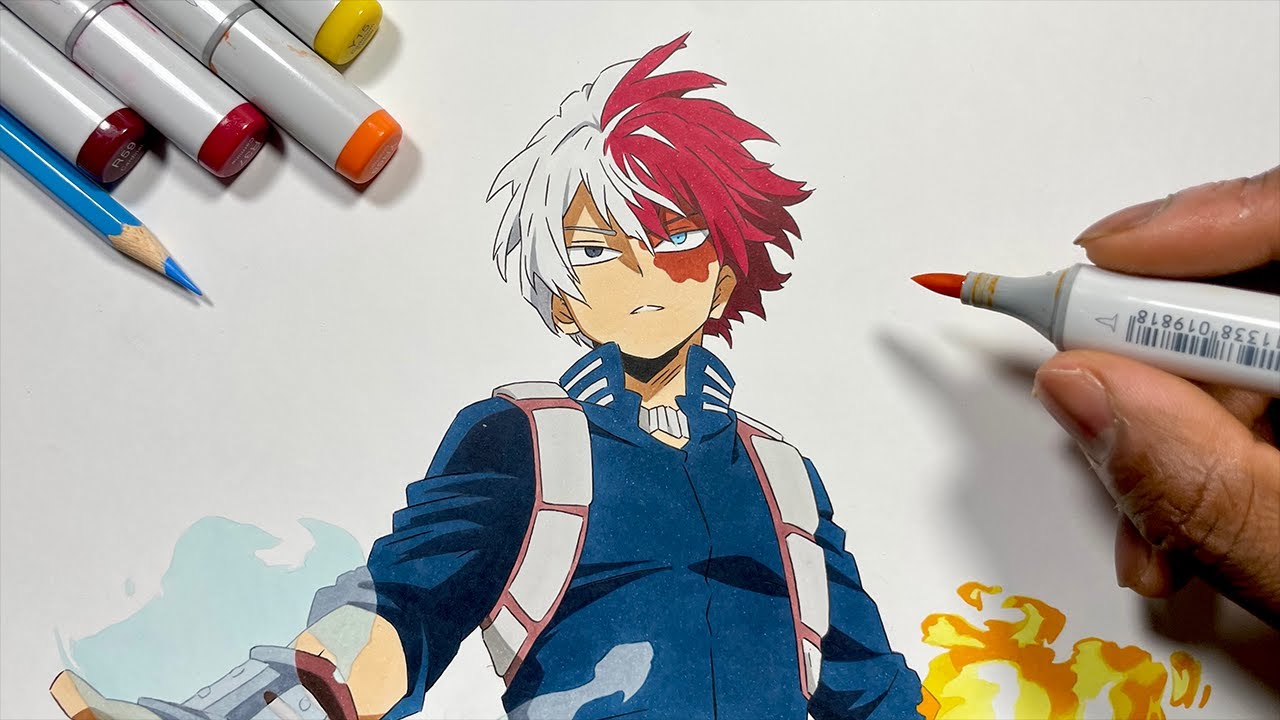 How to Draw Todoroki (Ice & Fire) Easy - My Hero Academia (Boku No Hero Academia / 僕のヒーローアカデミア )