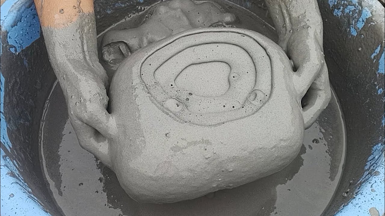 ASMR Very Soft Dusty 🤩✨ Pure Cement Crumble+Cement Mixing Satisfying ❤️✨ in lots Of Water 🤤😴🌀🌊🌊🌊