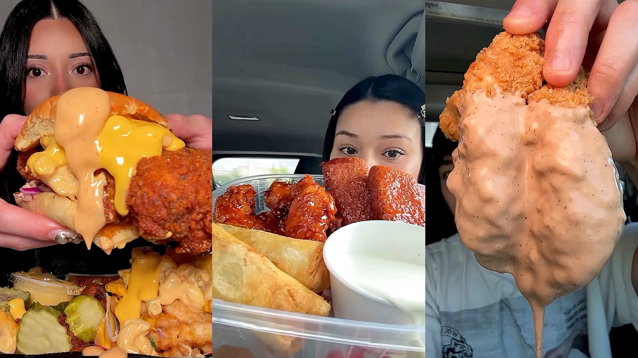 TIK TOK MUKBANG VIDEOS, FIVE GUYS , CHILI’S , DAVE’S HOT CHICKEN ,CANE’S , AND MORE 
