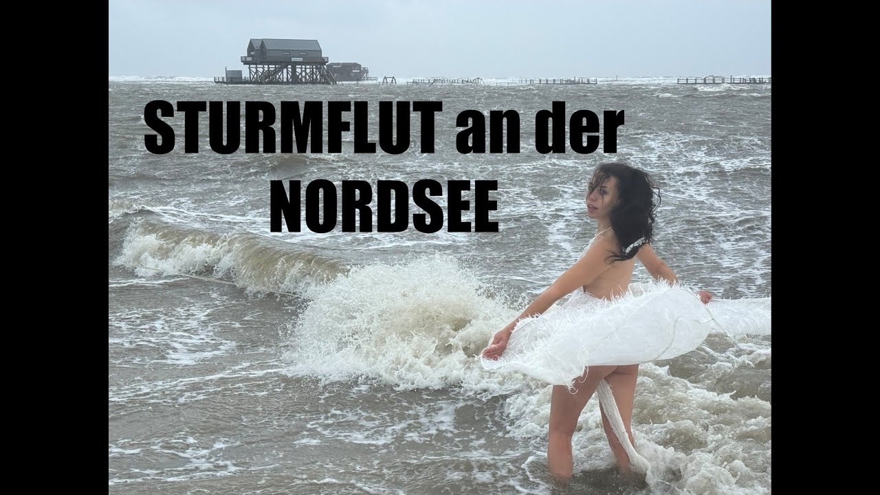 STURMFLUT an der Nordsee mit ORKAN in Hamburg, St. Peter-Ording und am Eidersperrwerk +2,40 Meter