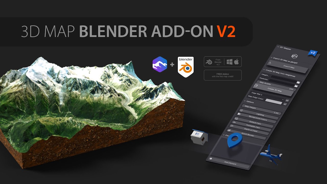 Как создавать потрясающие 3D-карты в Blender с помощью дополнения 3D-Mapper | Пошаговое руководство