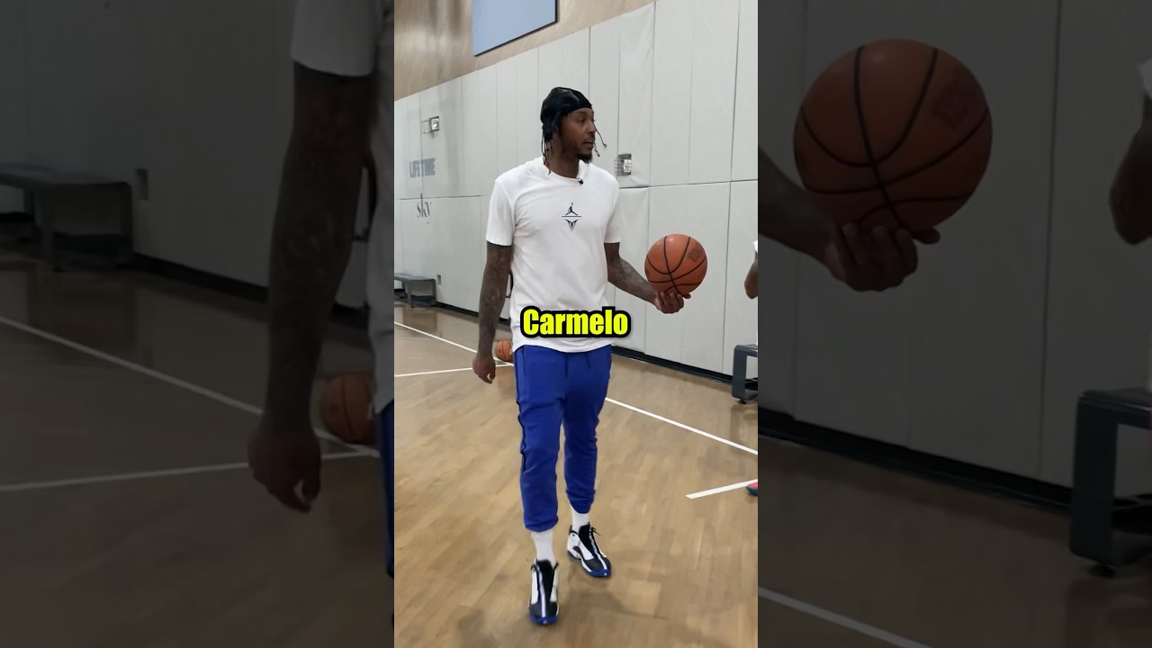 Kiyan Anthony workout with his dad 💪 #kiyananthony #basketball #nba #carmeloanthony