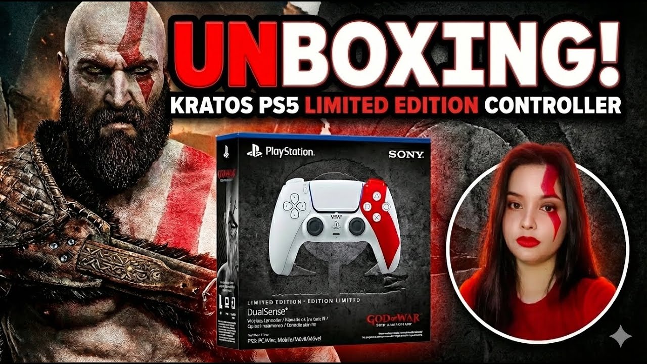 CONTROLE MAIS LINDO DO PS5? Unboxing DualSense God of War Edição Limitada | Aline Rodrigues