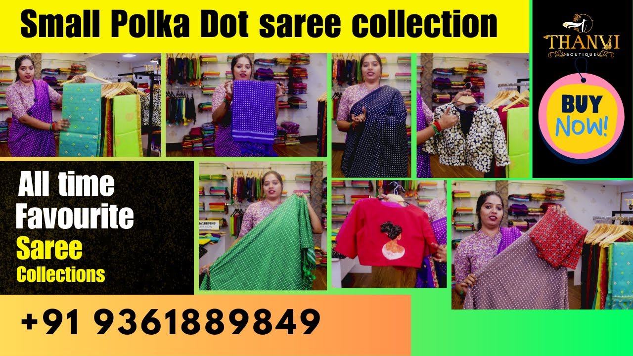 Beautiful Polka Dot Saree Collections🧡💚💙💛 | #polkadot #sarees #sareelove #sareecollection