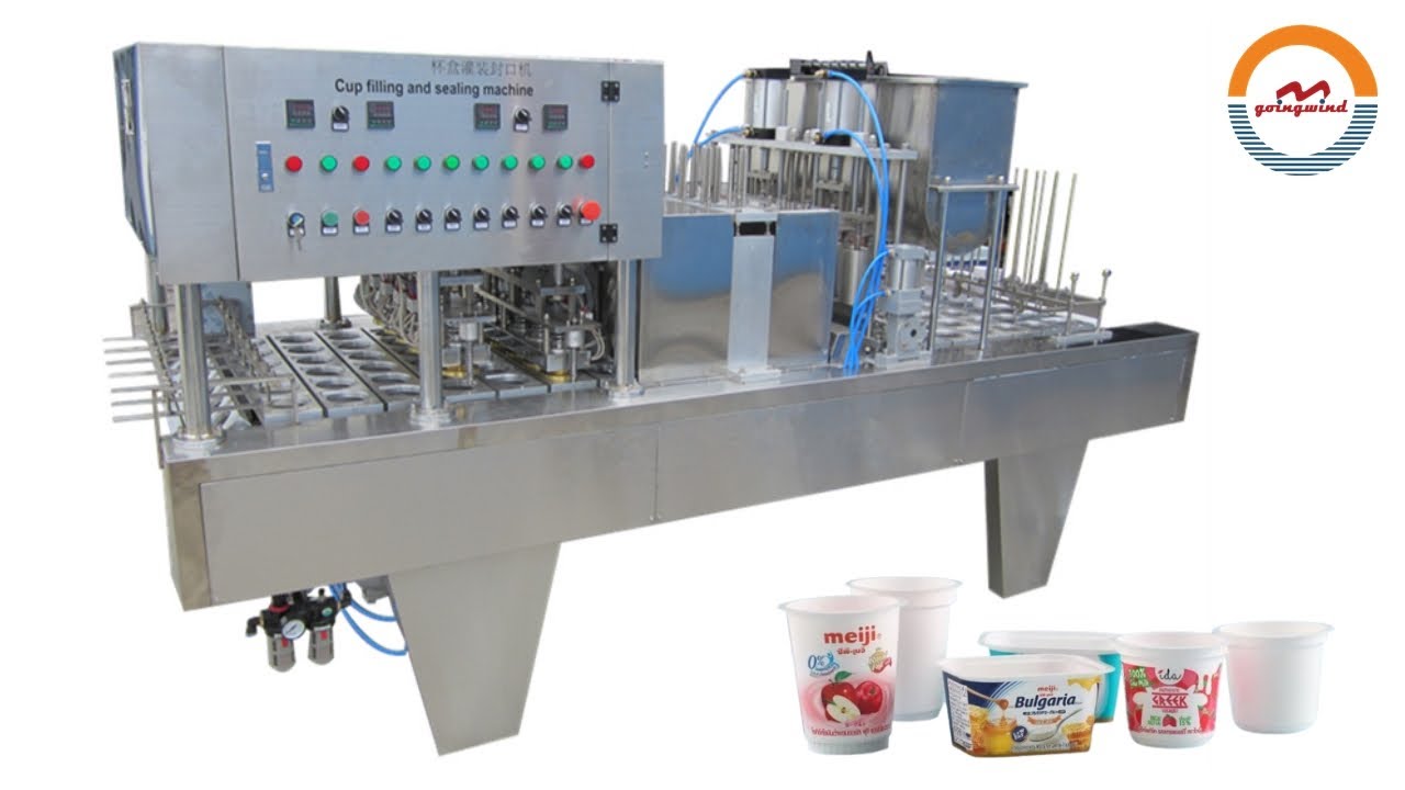 Automatic Yogurt Plastic Cup Filling and Sealing Packing Machine Yoghurt Curd Box Packaging Line