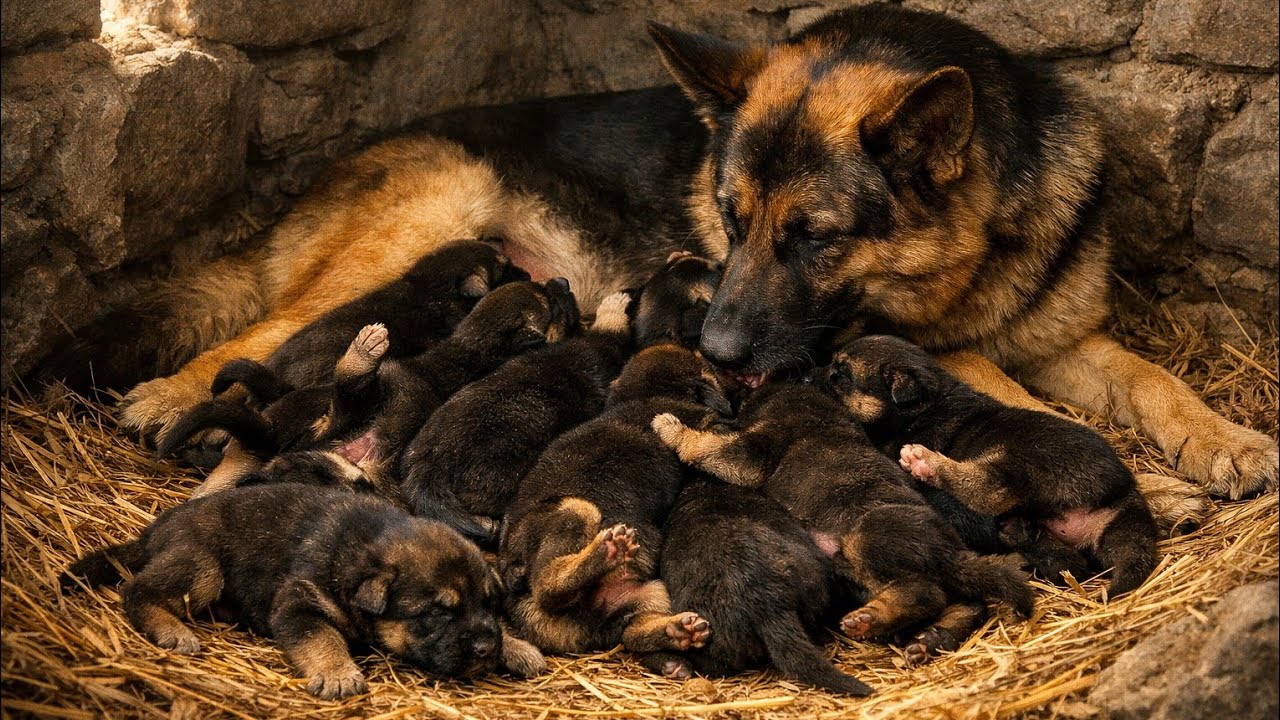 How a Mother Dog Nurses Her Puppies | Natural Feeding, Care & One-Week Old Puppy Reactions 🐕🐾