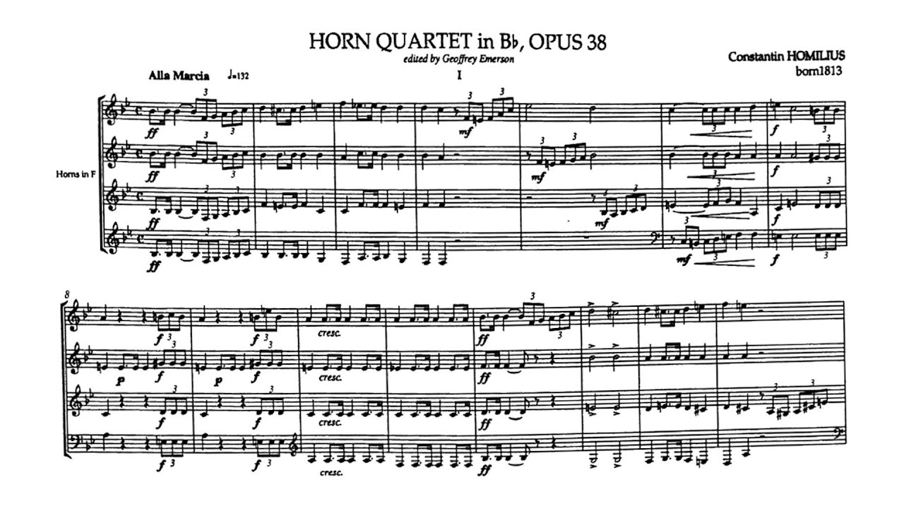 [Score] Friedrich Constantin Homilius - Horn Quartet in Bb major