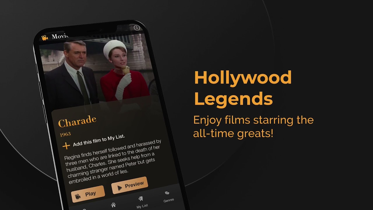 Retro Reel: Classic Hollywood Films, Retro Movies. App Release Trailer.