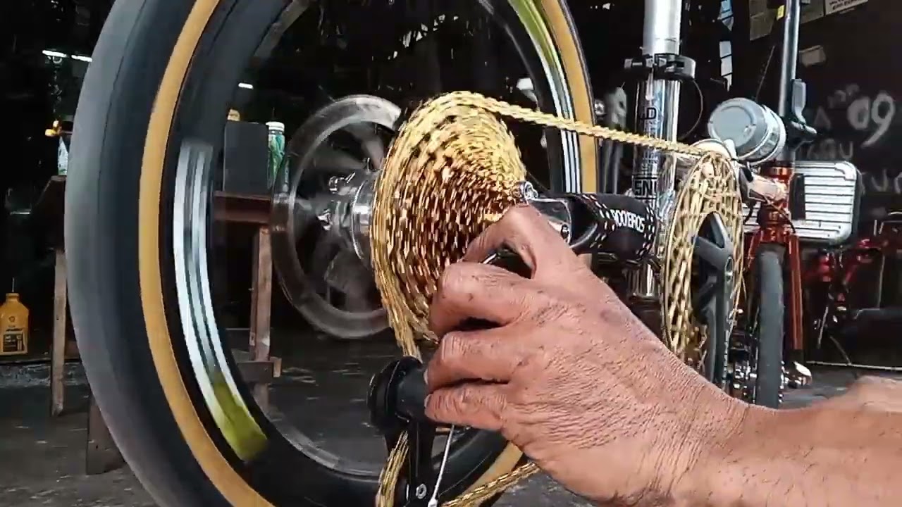 pacifik analog 3.0 upgarade sproket 36 buat nanjak ..warna emas raze
