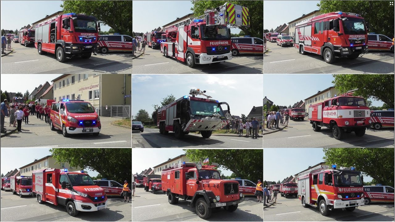 [75 Jahre Feuerwehr Lüssow-Karow] großer Festumzug mit Feuerwehr-Oldtimern, FLF und mehr