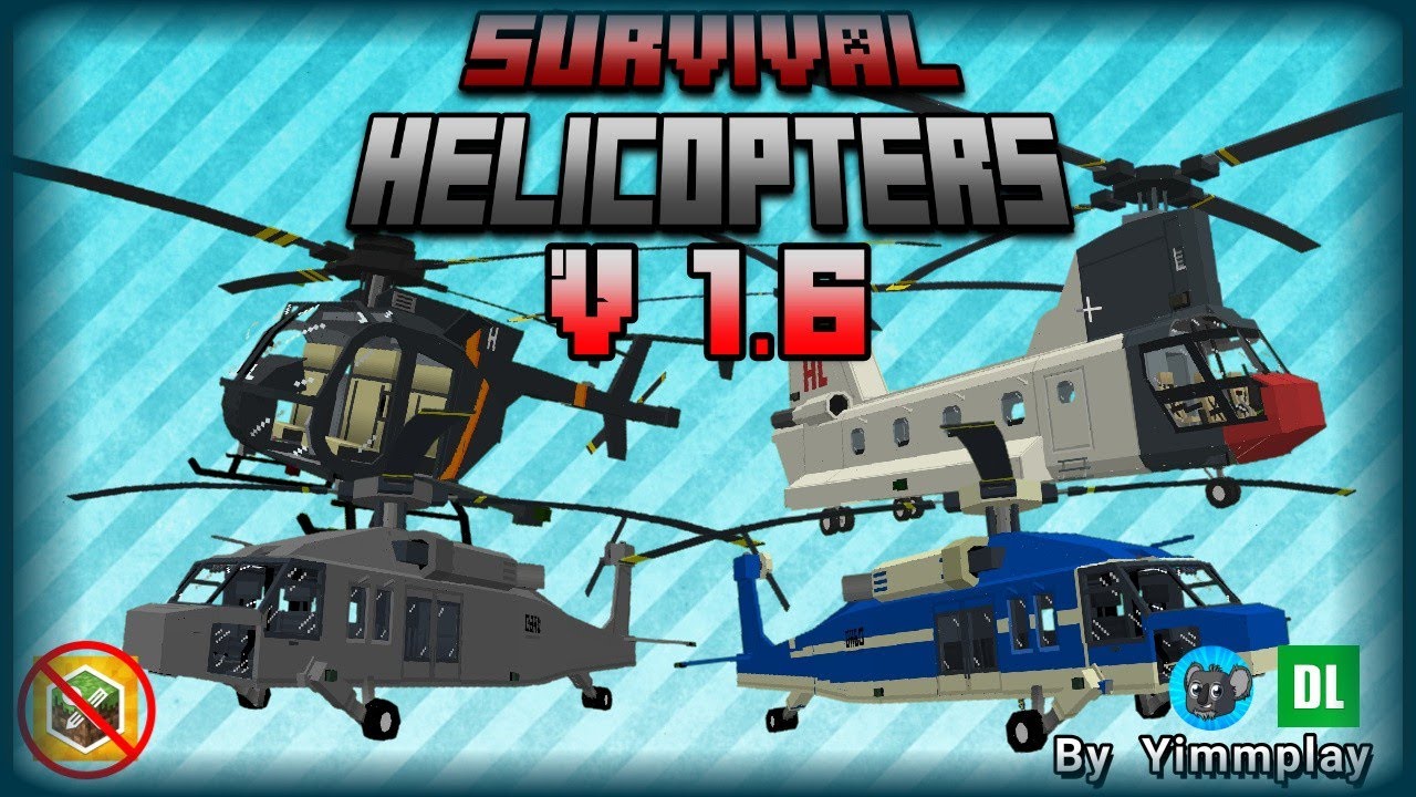 TRAILER | 🚁Survival Helicopters v1.6,  |  for minecraft bedrock 1.20  ❗no😔 1.21.20❗