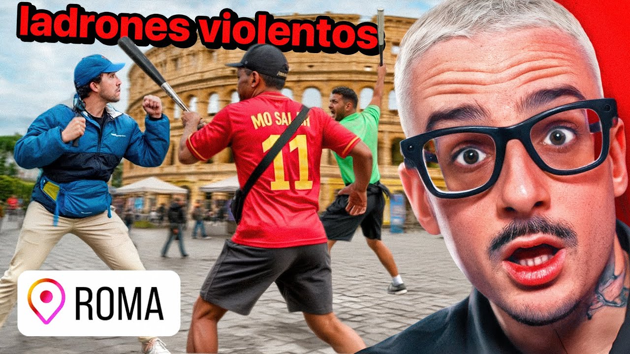 20 ladrones persiguen a un youtuber en Roma. - carteristas #24
