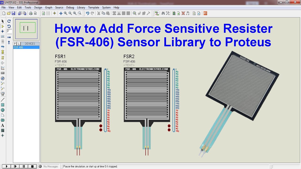 How to Add Force Sensitive Resistor (FSR 406) Sensor Library to Proteus | Step-by-Step Guide