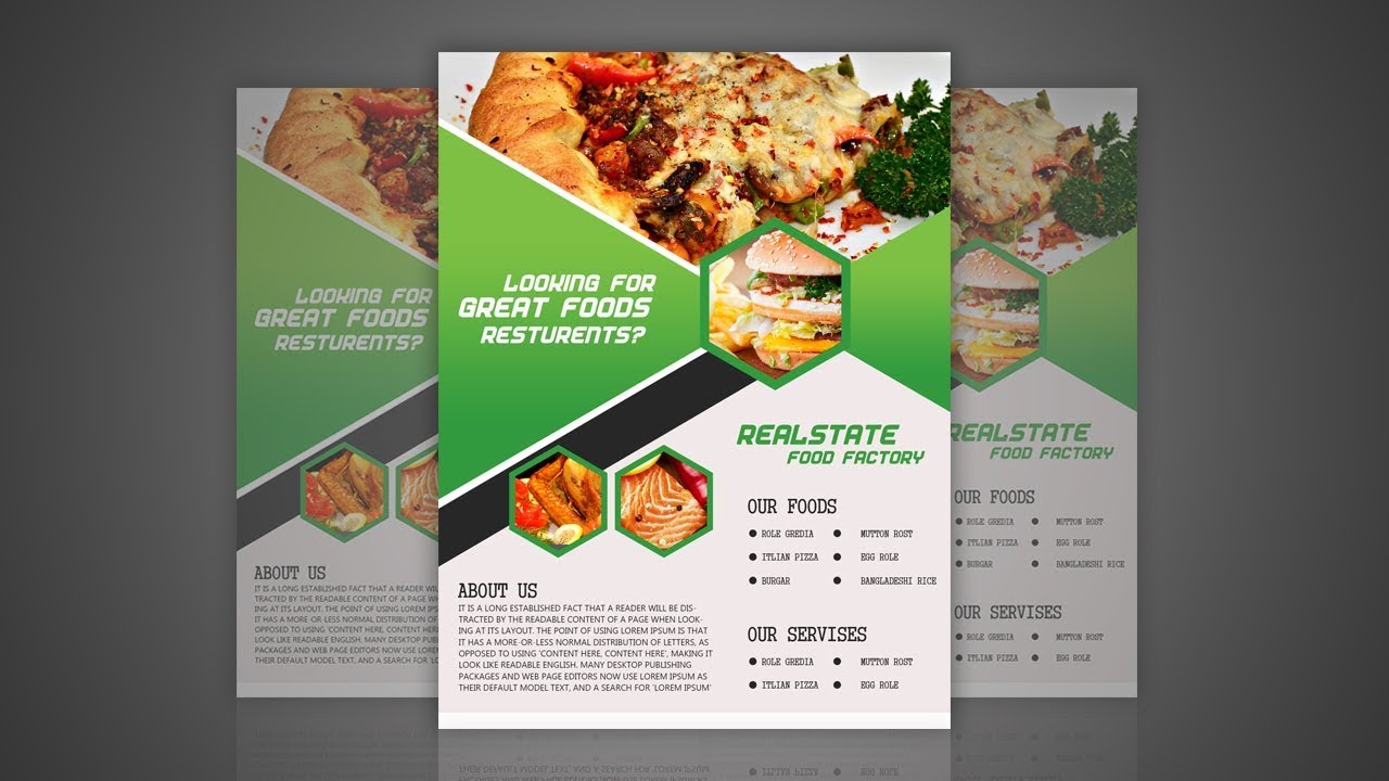 Food Flyer Design for Restaurant - Photoshop Tutorial