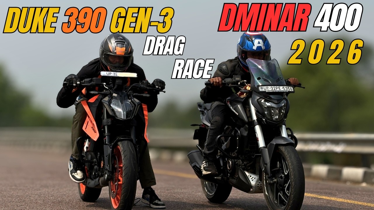 New Duke390 vs Dominar 400 Drag Race | The UP46 Rider |