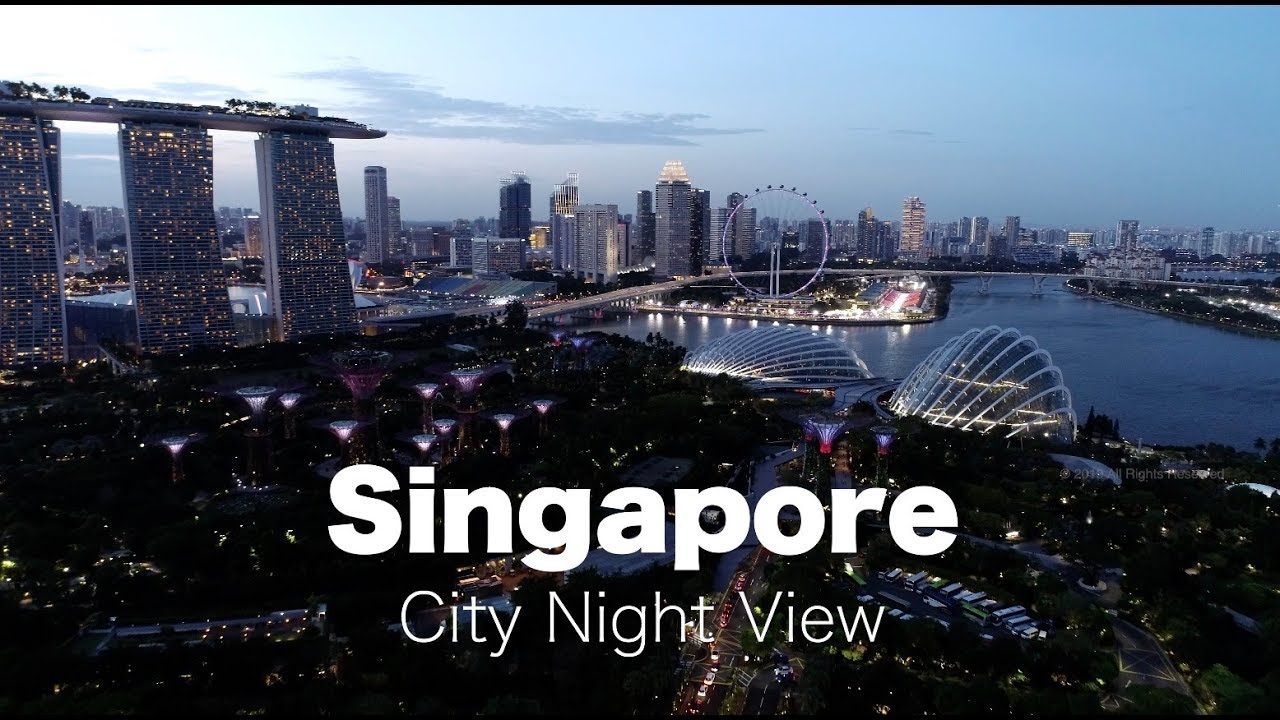 SINGAPORE NIGHT AERIAL [4K Cinematic]