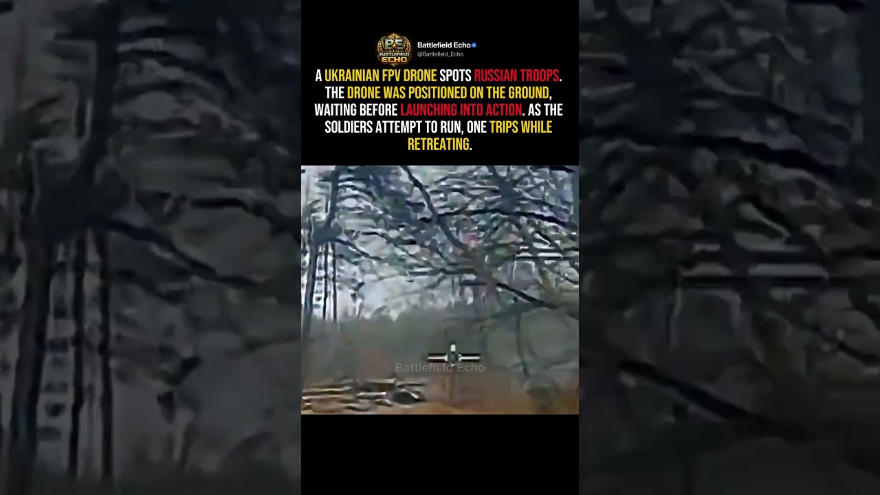 Ukrainian FPV Drone Ambush &mdash; Russian Soldier Trips While Escaping