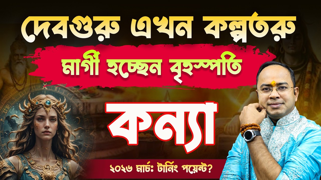 Kanya Rashi-র জীবনে আসছে বড় সাফল্য! 🔥 মার্গী হচ্ছেন বৃহস্পতি | Virgo | Guru Margi 2026 | Santanu Dey