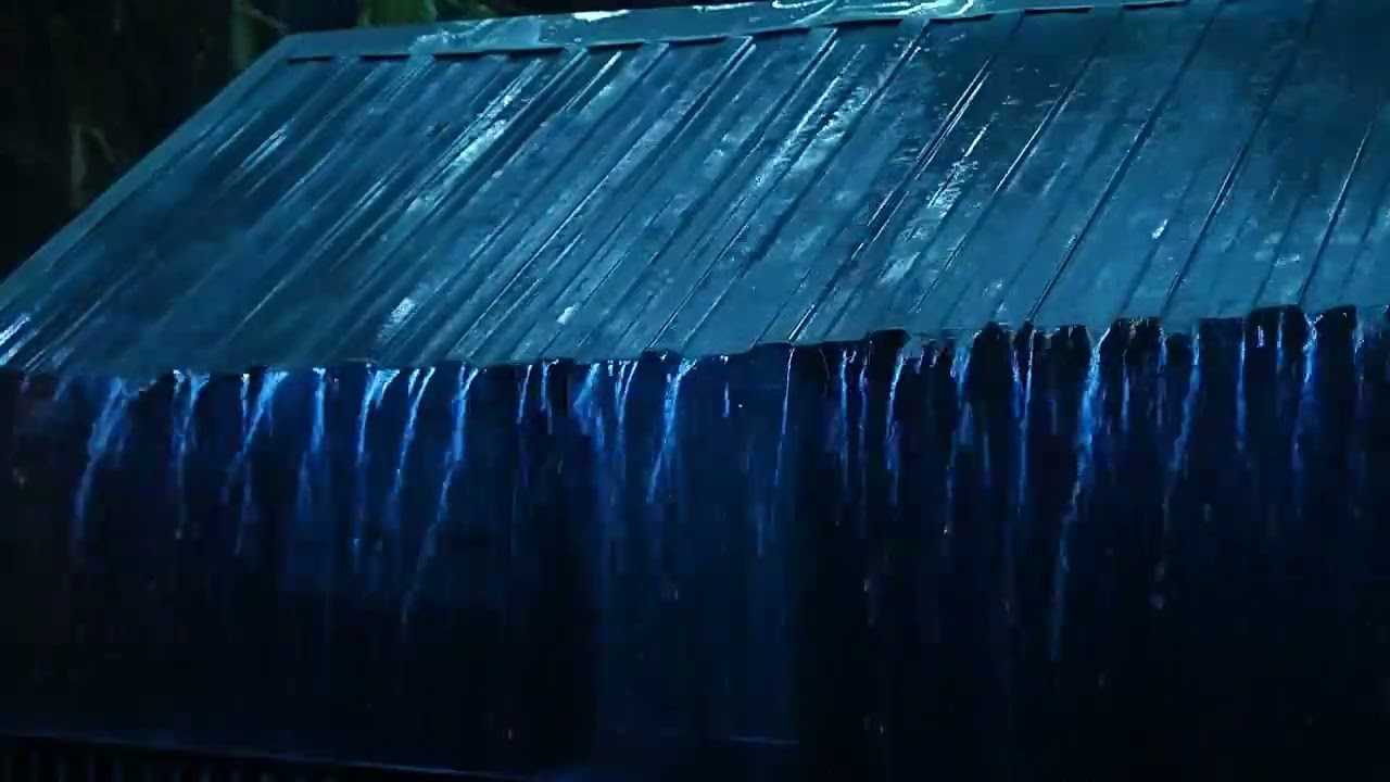Heavy Rain & Thunderstorm Under Tin Roof ⚡ ASMR for Deep Sleep, Anxiety Relief & Relaxation