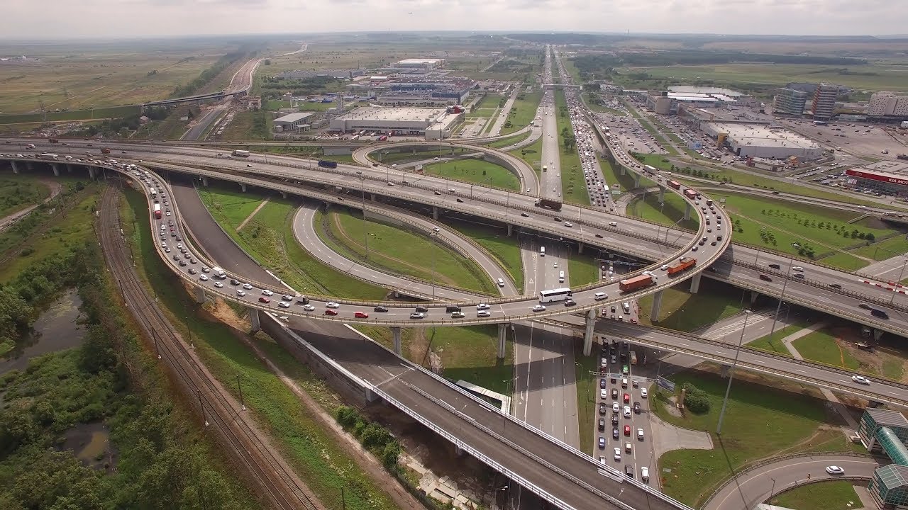 Строительство СПАД М-11 Москва - Санкт-Петербург (развязка с КАД) июль 2019