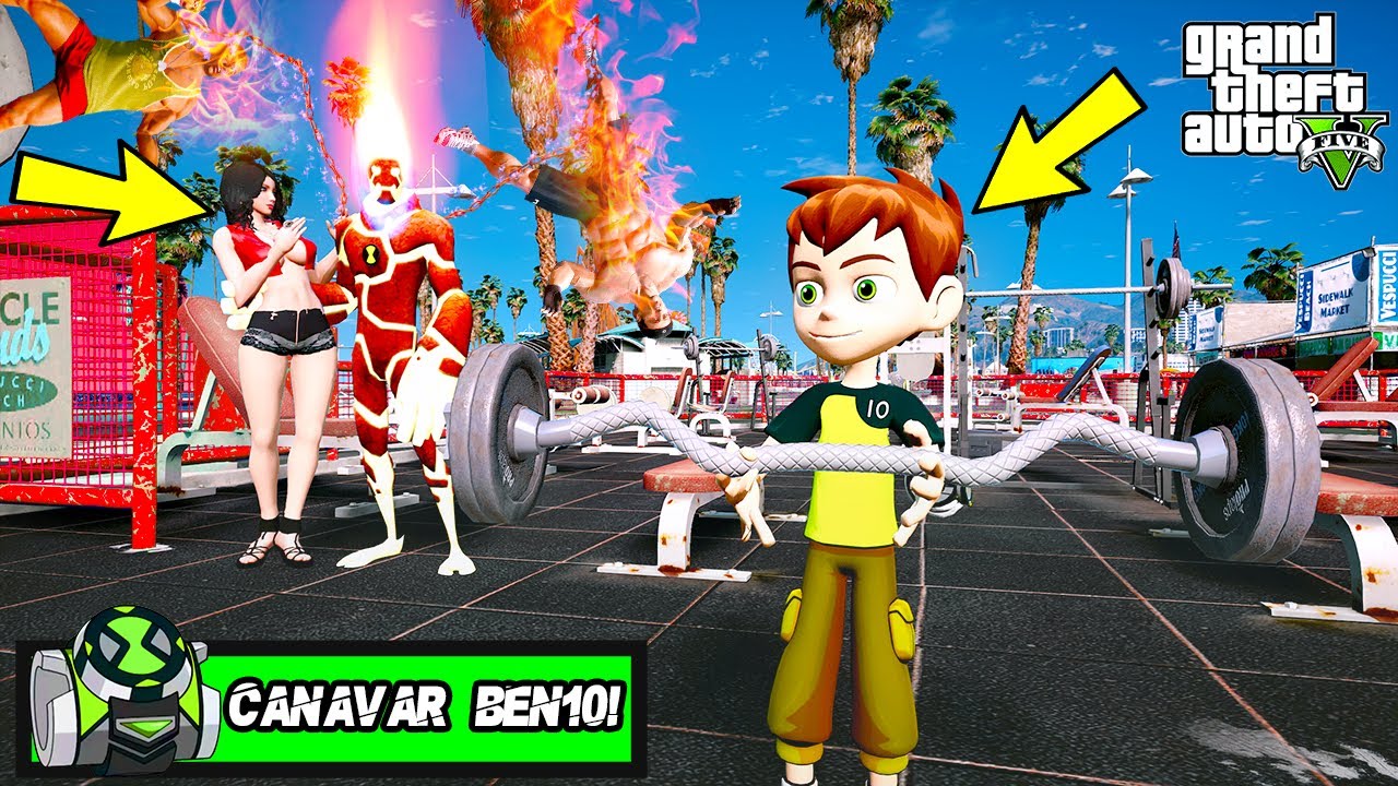 BEN 10 OLUYORUZ VE SPOR SALONUNDA VÜCUT GELİŞTİRİYORUZ!(ATEŞ TOPU OLDUK!!) - GTA 5