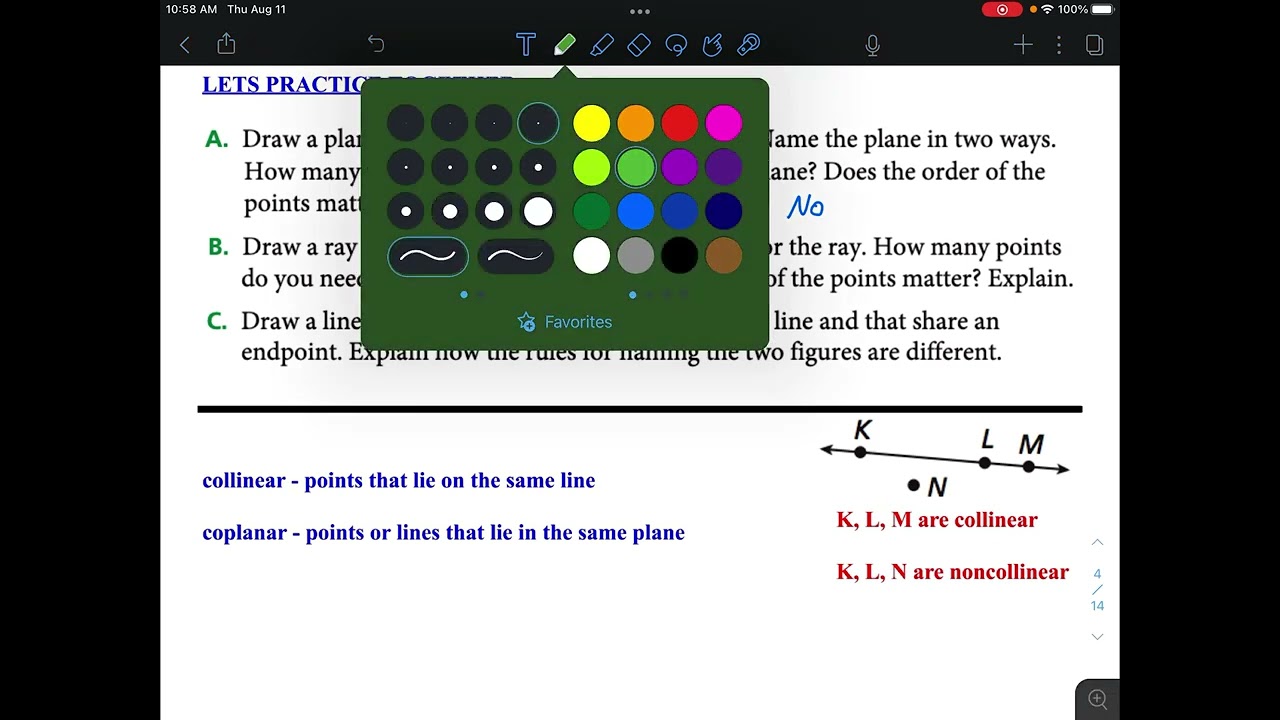 1.1 Points, Lines, and Planes Part 1