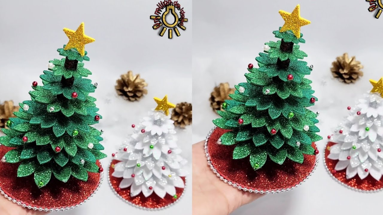 🎄hermosos 🎄🎄arbolitos❤️❤️ navide&ntilde;os de foami o goma Eva 🎆