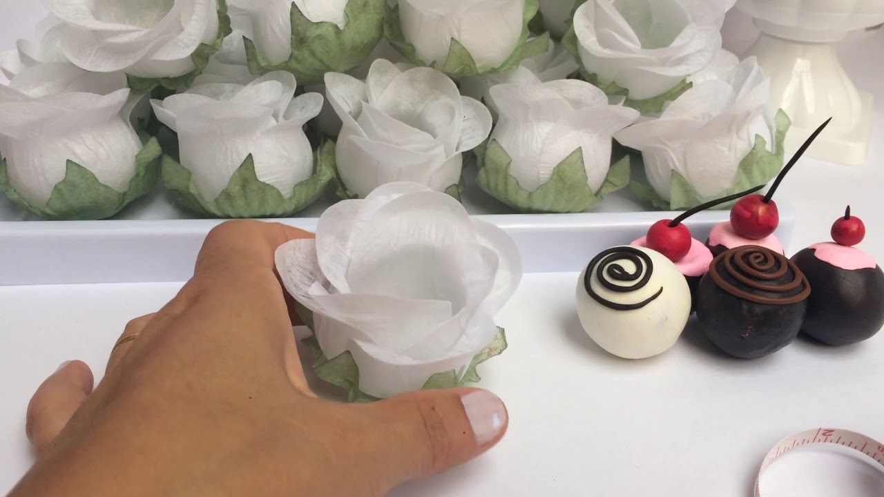 Forminhas para doces modelo botão de rosa 🌹