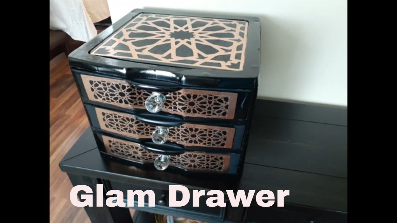 DIY Glam Plastic drawer Organizer تزيين ادراج التنظيم البلاستيكية