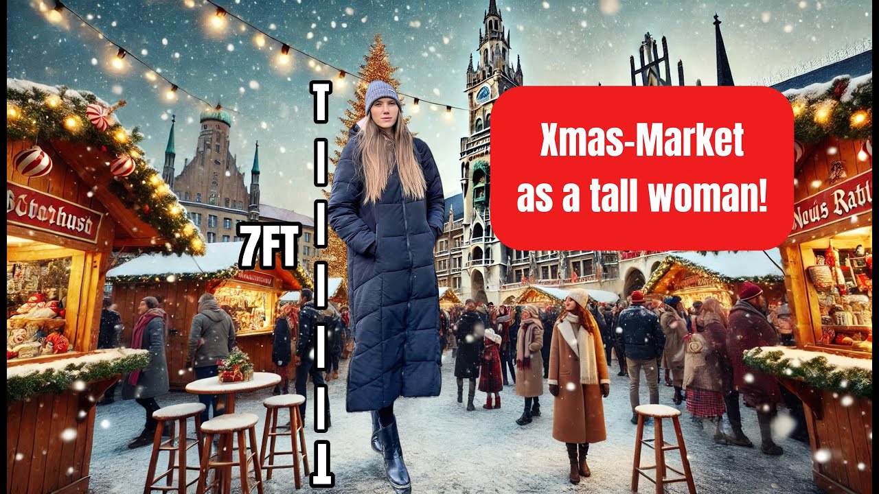 Almost 7ft tall woman visiting a Christmas market!