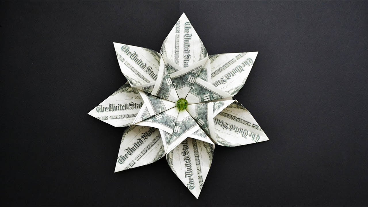 EASY Money FLOWER out of 7 dollar bills  | I like it! | Origami  Tutorial DIY (NProkuda)