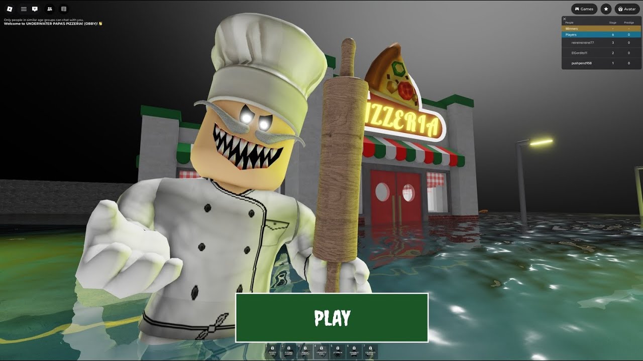 UNDERWATER PAPA'S PIZZERIA! (OBBY) ROBLOX