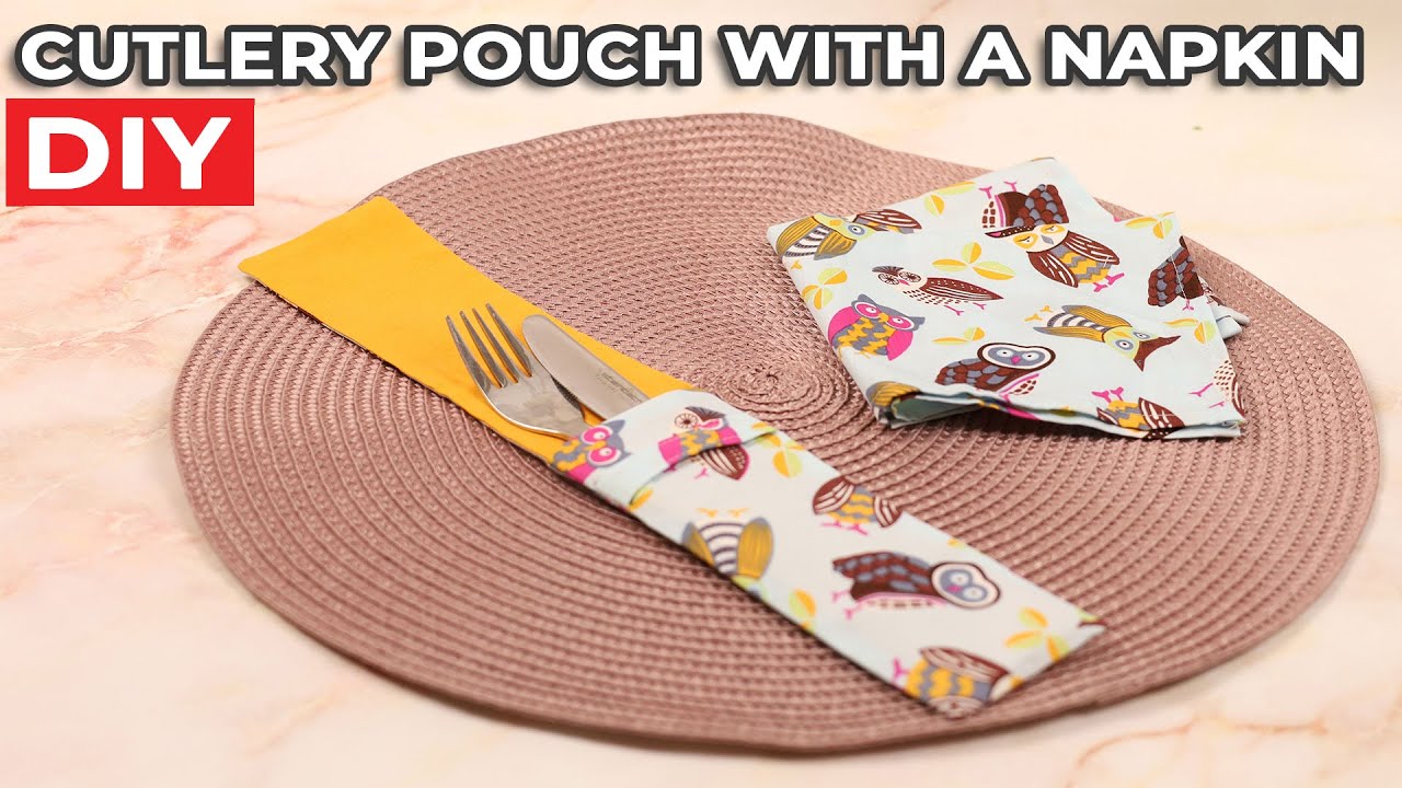 DIY Cutlery Pouch With Napkin in 15 minutes [So easy]