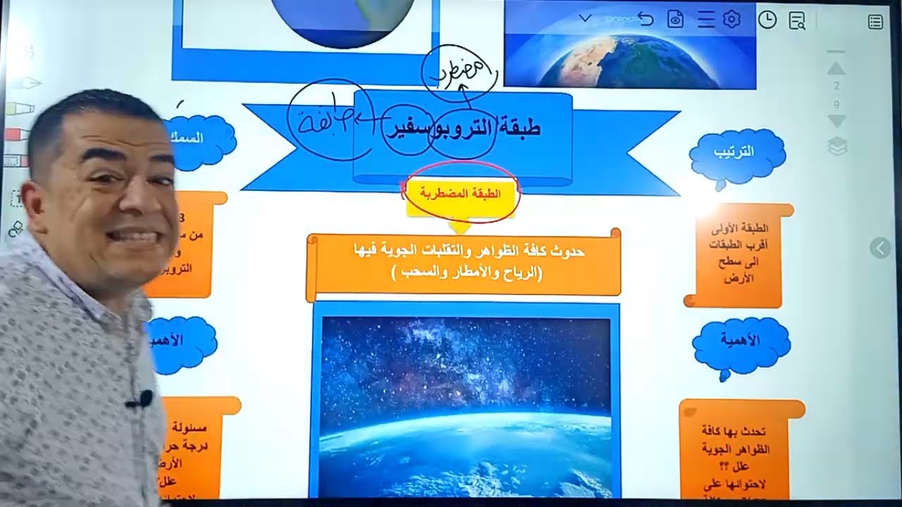 طبقة التروبوسفير أقرب طبقات الغلاف الجوي للأرض الصف الثاني الإعدادي علوم مستر محمد ممدوح