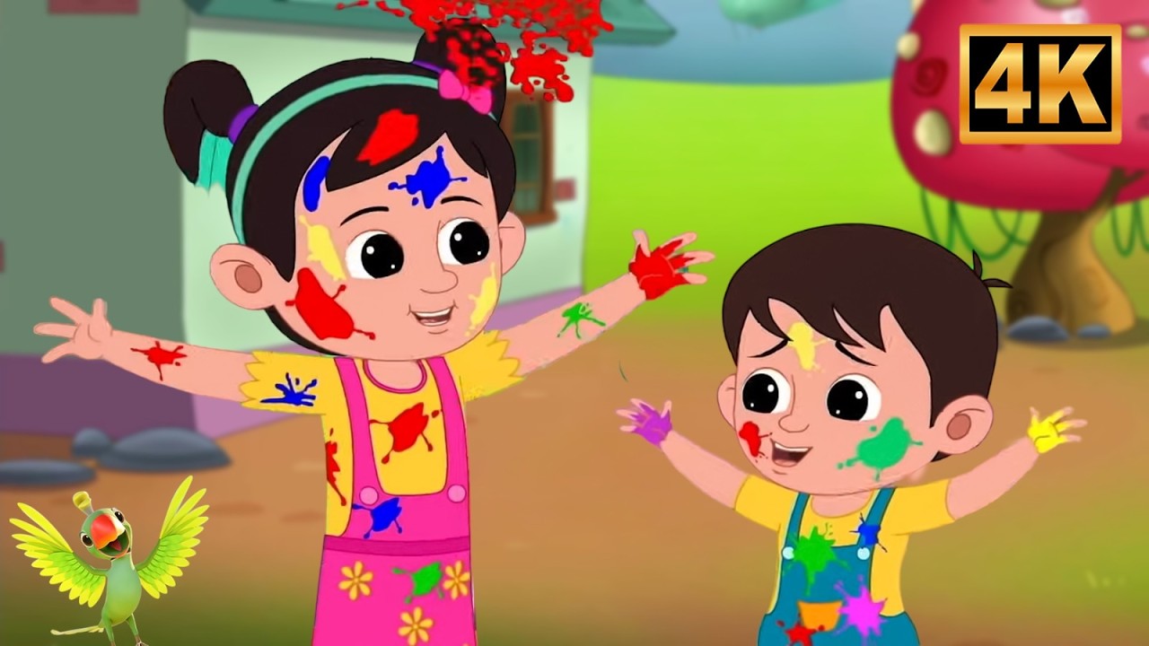 Holi Hai Holi Hai, होली है होली है, Indian Festival Songs and Hindi Rhymes for Babies