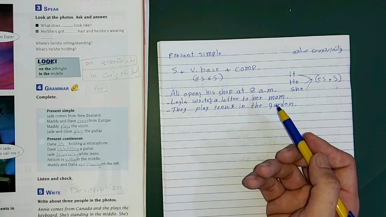 Sunrise 9:Unit one (present simple tense)ڕانەبردووی سادە