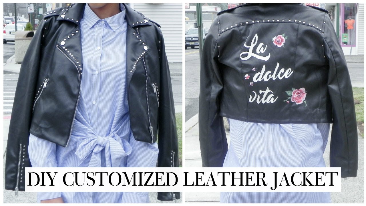 DIY Customized Leather Jacket | Studded Jacket | Kelsley Nicole