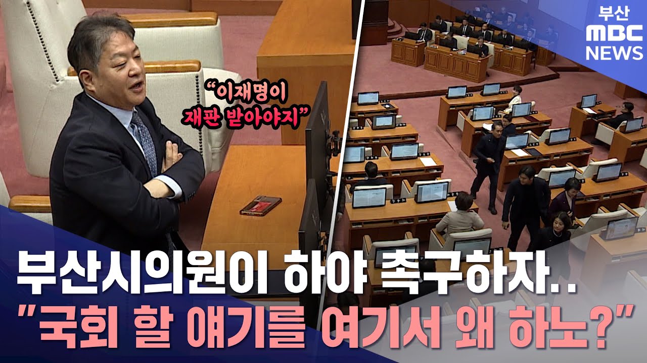 부산시의원 '尹 하야' 발언에, 