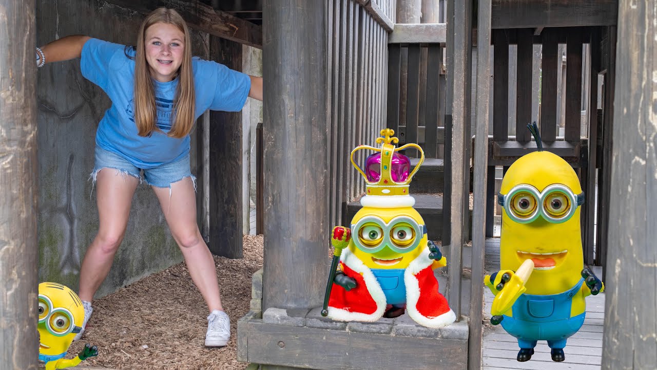Assistant Finds Despicable Me Minions Bob's Treasure at the Castle Park