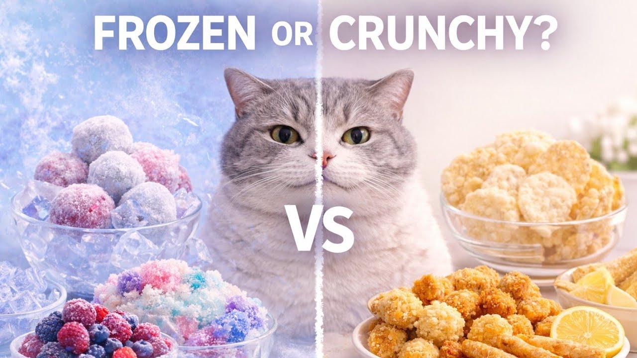 Frozen or Crunchy? Chubby Cat’s Ultimate ASMR Food Battle