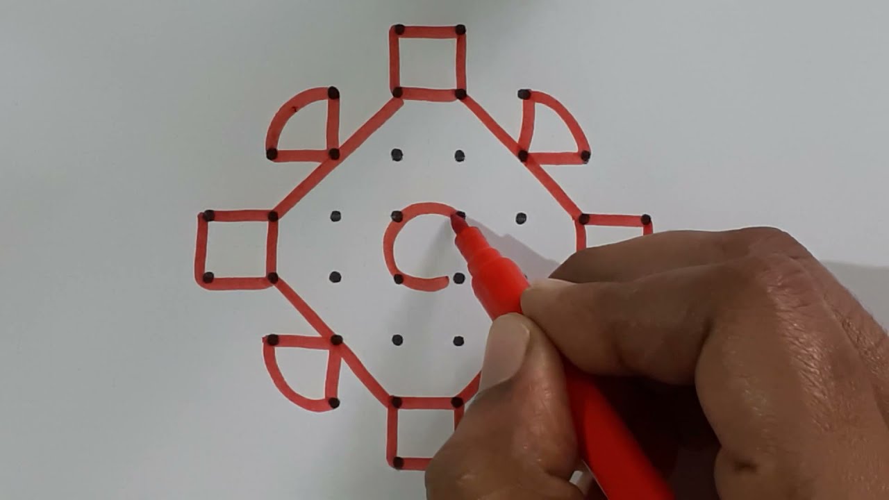 8 dots || 100 || RR3022 || rangoli || kolam || muggulu || Riddle Rangoli.