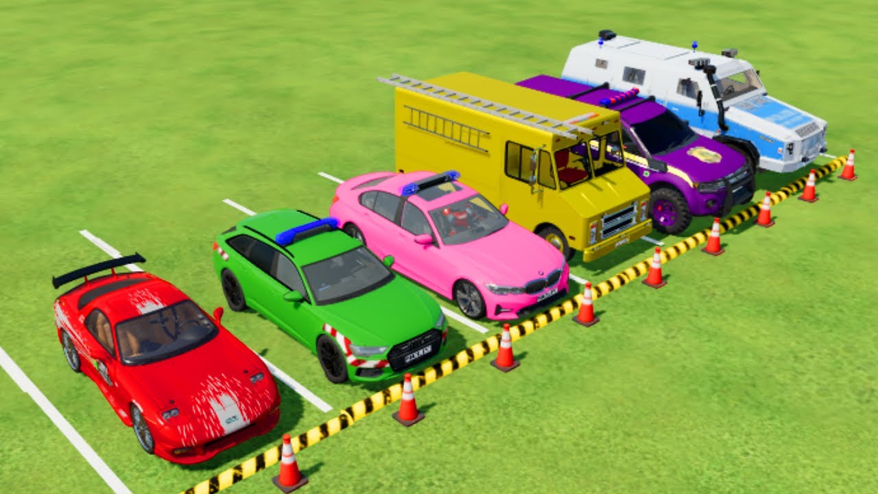 AUDI Q8, CHEVROLET, VOLVO, MERCEDES, FIRE DEPARTMENT TRANSPORTING WITH MAN TRUCKS! Farming Simulator
