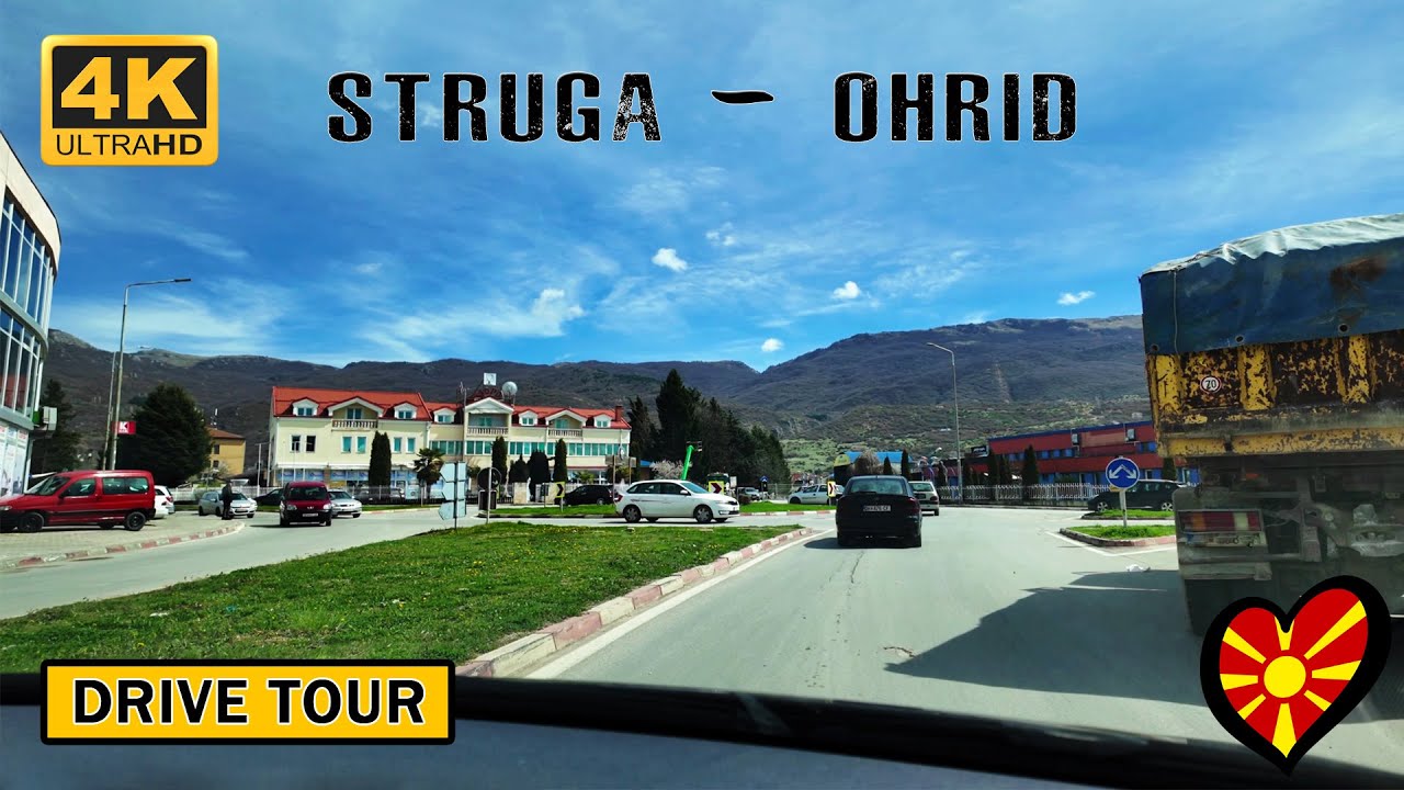 DRIVE TOUR [POV] 🚗 from STRUGA to OHRID, Macedonia (2024) 【4K】 🇲🇰 Струга - Охрид, Македонија 🇲🇰