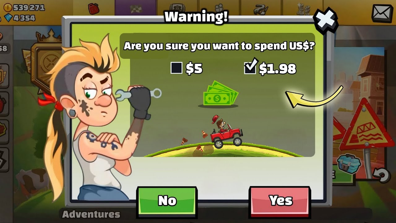 I SPENT 1.98$ IN - Hill Climb Racing 2