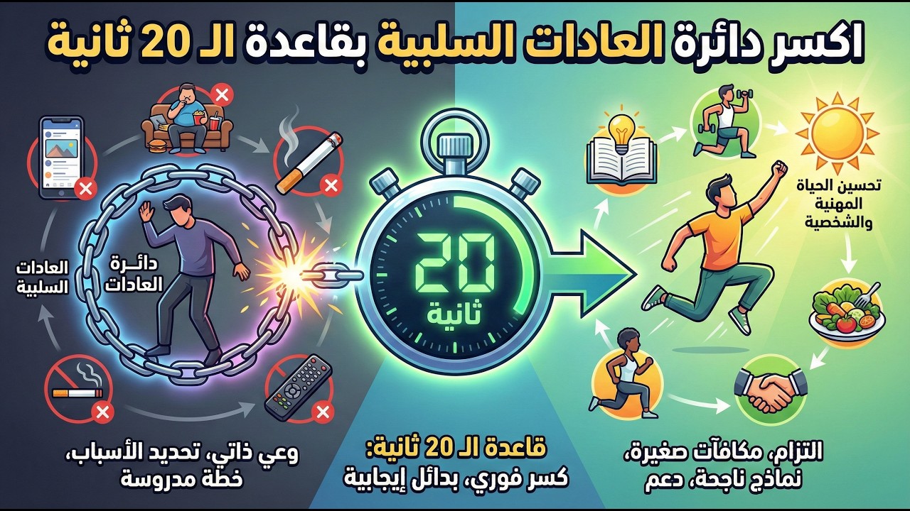 اكسر دائرة العادات السلبية بقاعدة الـ 20 ثانية