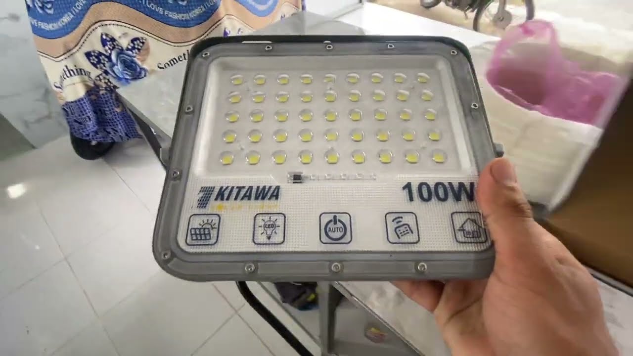 Đèn năng lượng mặt trời Kitawa 100W | mở hộp và đánh giá chi tiết đèn Kitawa 100W